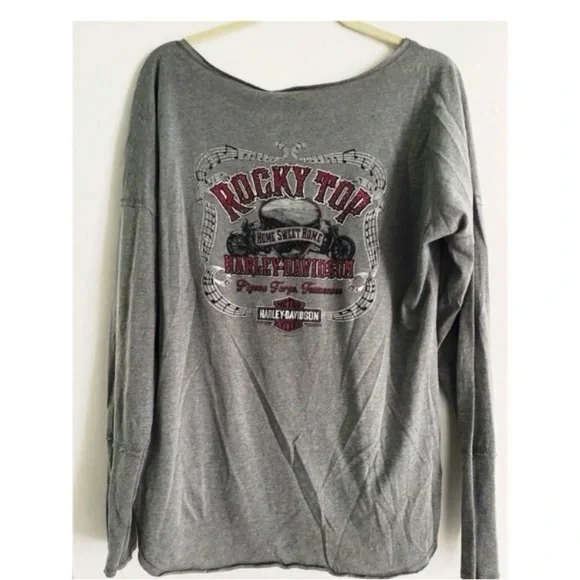 HARLEY DAVIDSON Grey Pigeon Forge Graphic Top - Picture 4 of 7